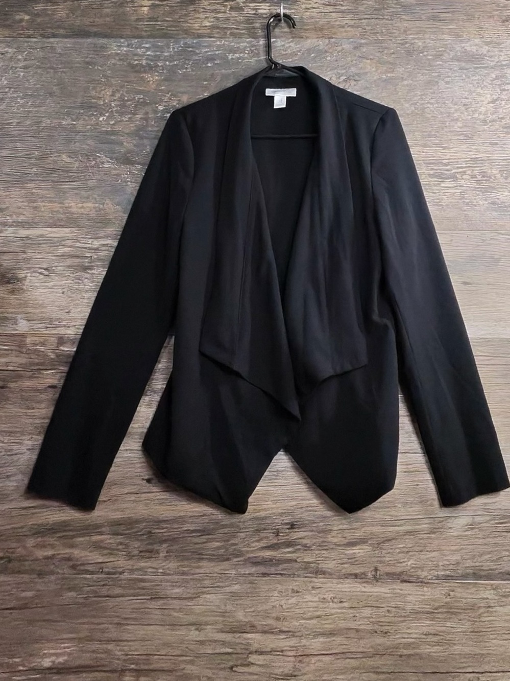 Motherhood Black Draped Open-Front Blazer Jacket